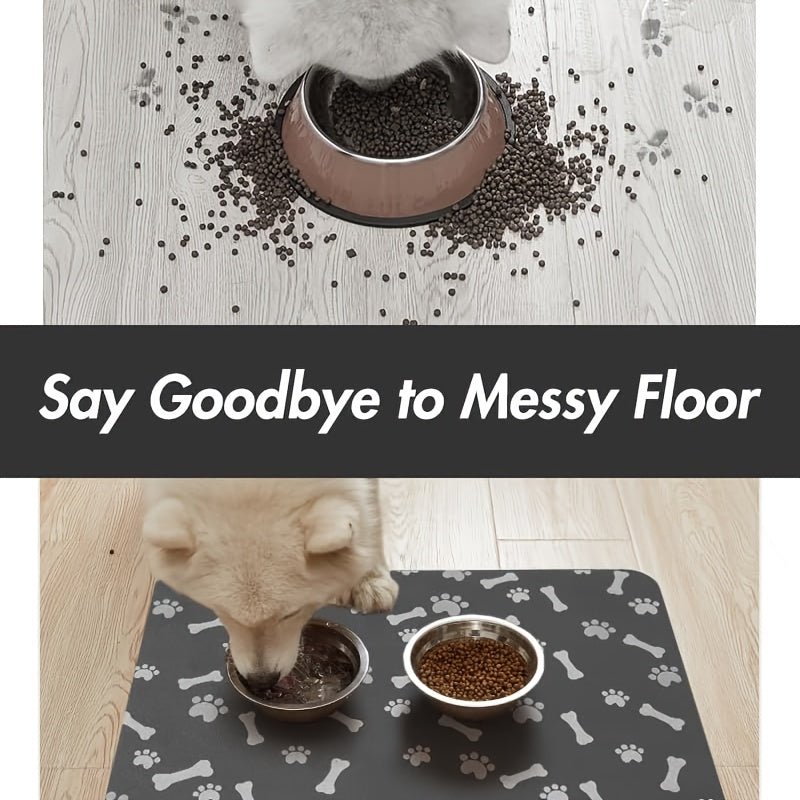 Pet Feeding Mat - Absorbent Pet Pad, Suitable for Food and Water Bowls with Waterproof Rubber Base, Quick - Dry Moisture Distribution Mat for Dogs and Cats, Dog Owners, Cat Owners - Firstpetcentral
