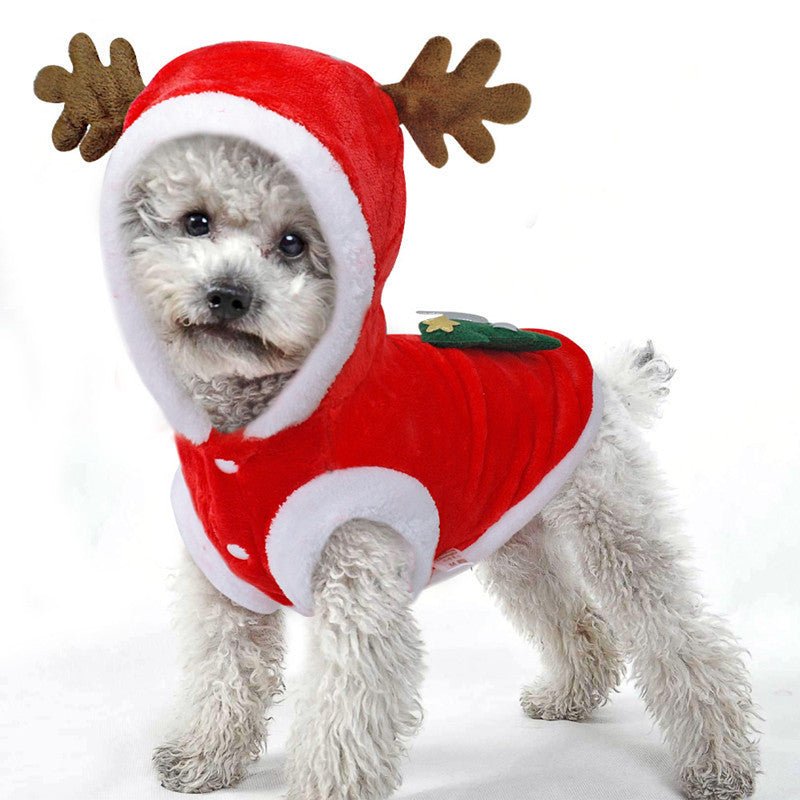 Pet flannel elk christmas clothes - Firstpetcentral