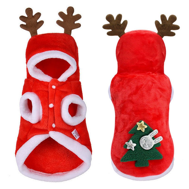 Pet flannel elk christmas clothes - Firstpetcentral
