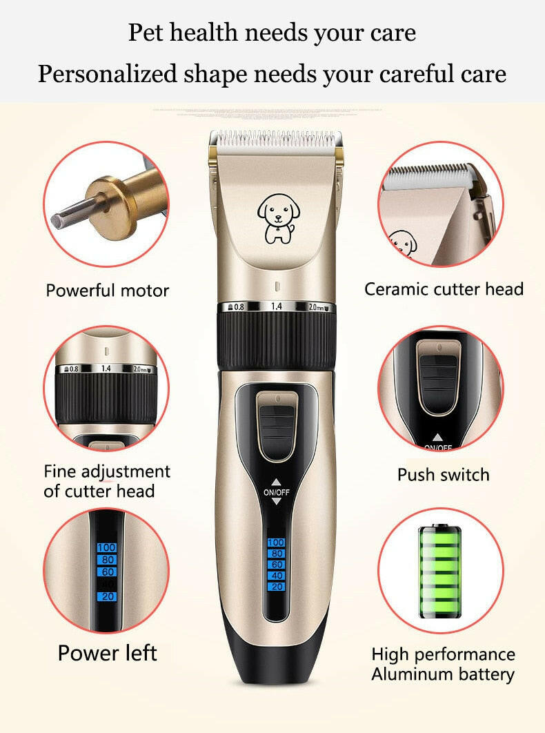 Cordless dog grooming clipper with stainless steel blades - Firstpetcentral