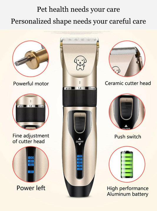 Cordless dog grooming clipper with stainless steel blades - Firstpetcentral