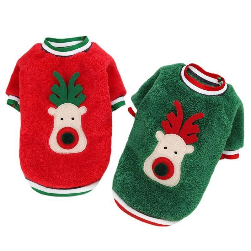 Pet Plus Velvet Christmas Print Sweater - Firstpetcentral
