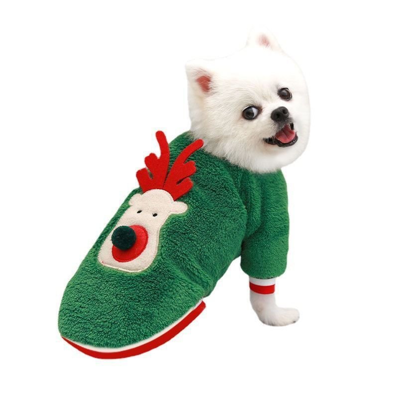 Pet Plus Velvet Christmas Print Sweater - Firstpetcentral