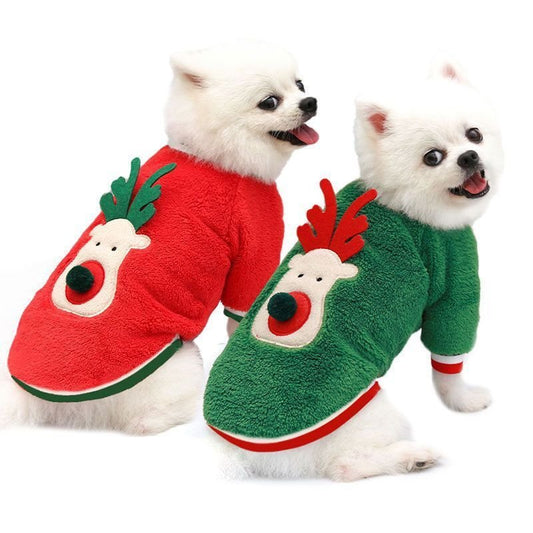 Pet Plus Velvet Christmas Print Sweater - Firstpetcentral