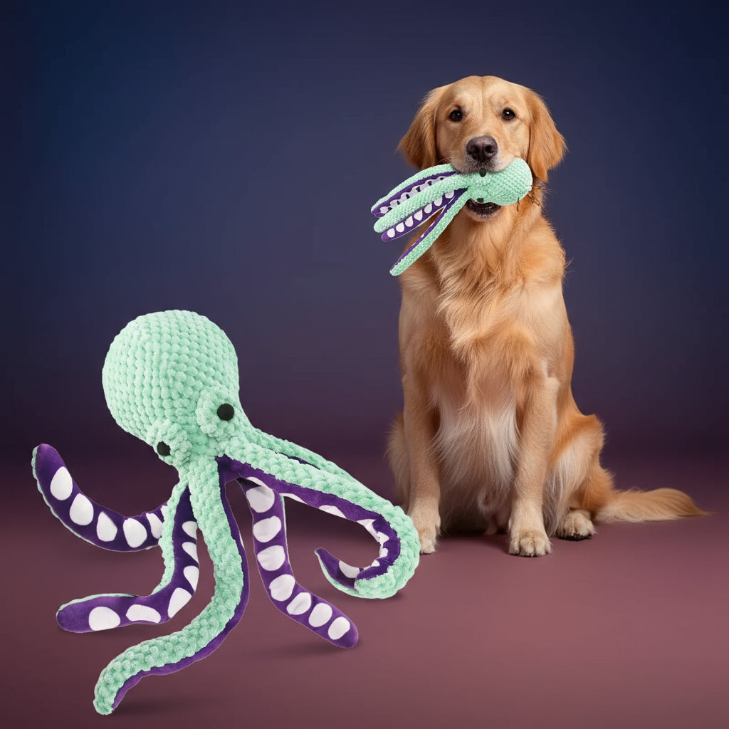 Pet Plush Toy Cat Dog Voice Octopus Shell Puzzle Toy Bite Resistant Interactive Pet Dog Teeth Cleaning Chew Toy Pet Supplies - Firstpetcentral
