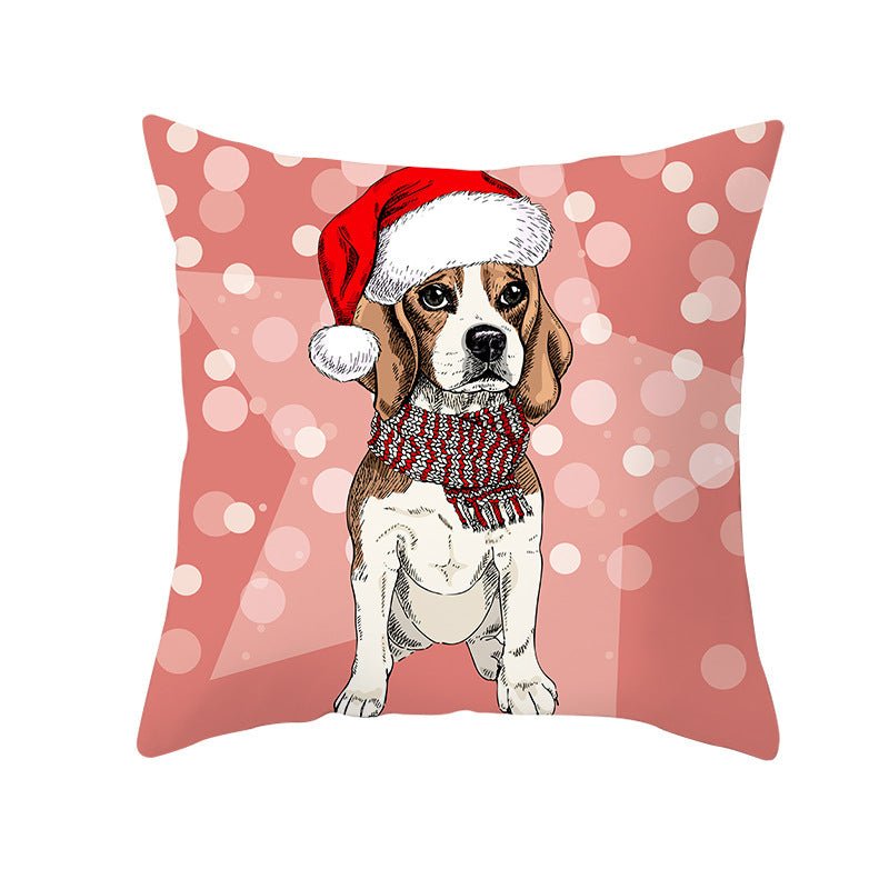 Pet Printing Christmas Peach Skin Fabric Pillow Cover - Firstpetcentral