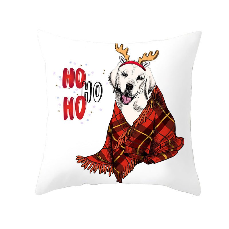 Pet Printing Christmas Peach Skin Fabric Pillow Cover - Firstpetcentral