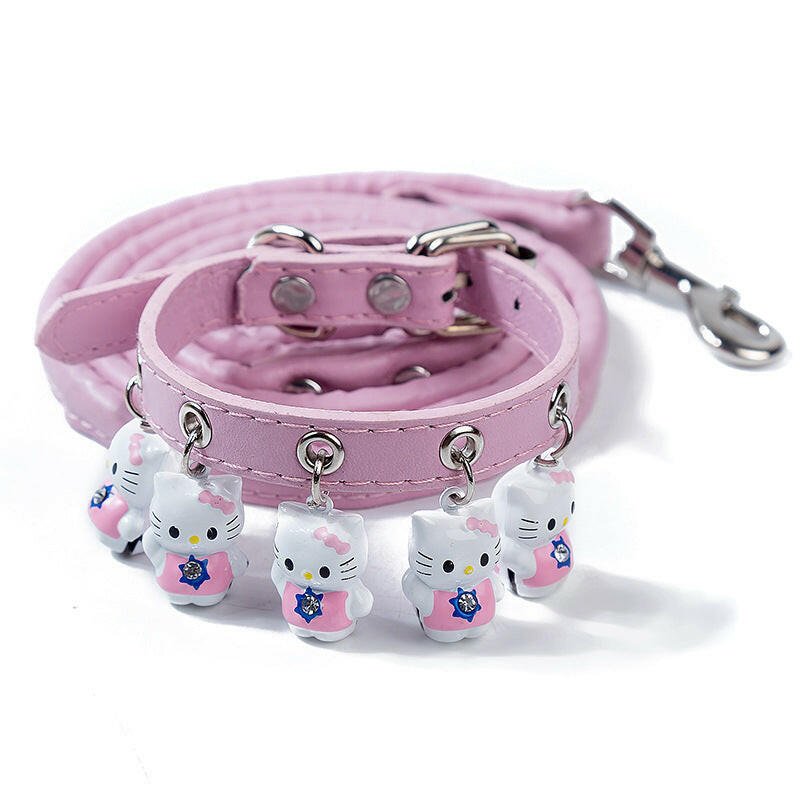 Pet Supplies Cartoon Bells Cat and Dog Collars Cat Collars Teddy Bells Dog Chain Leash Set - Firstpetcentral