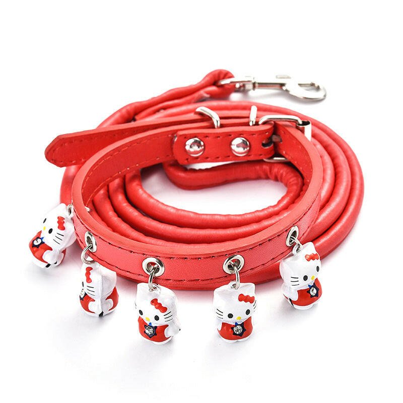 Pet Supplies Cartoon Bells Cat and Dog Collars Cat Collars Teddy Bells Dog Chain Leash Set - Firstpetcentral