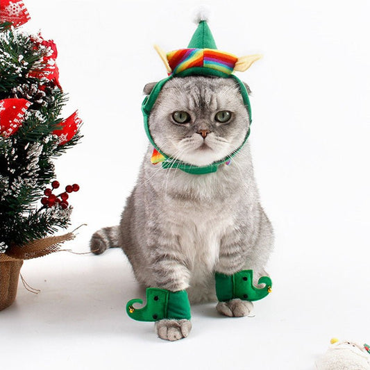 Pet Supplies Dog Christmas Hat 4 - piece Green Foot Cover - Firstpetcentral