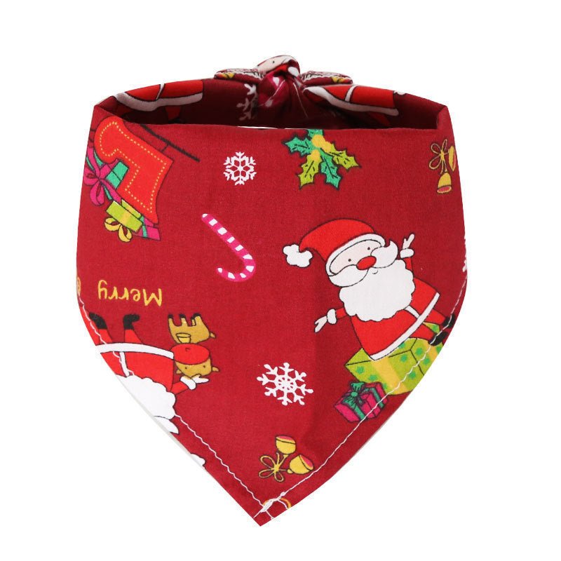 Pet Supplies Dogs Cats Christmas Cotton Printed Pet Dress Triangle Scarf - Firstpetcentral