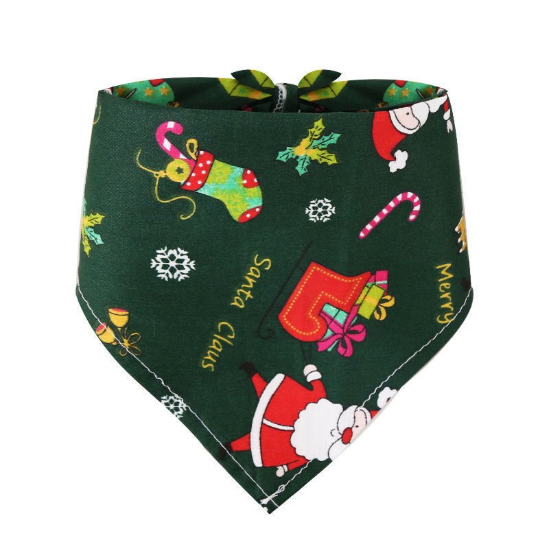 Pet Supplies Dogs Cats Christmas Cotton Printed Pet Dress Triangle Scarf - Firstpetcentral