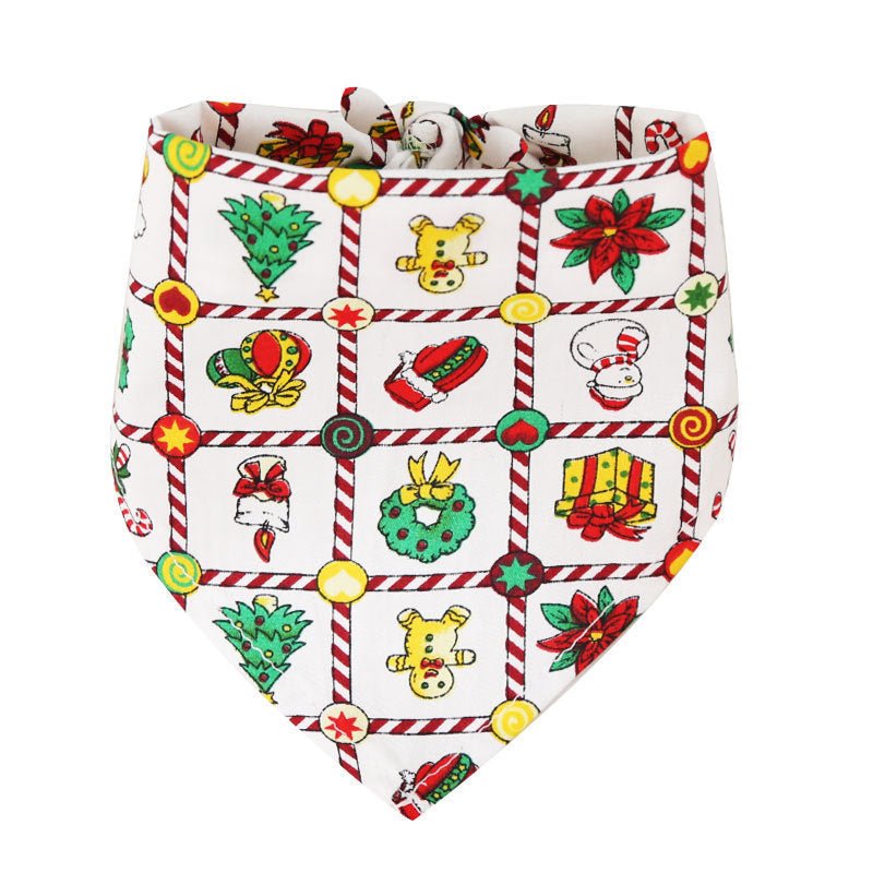 Pet Supplies Dogs Cats Christmas Cotton Printed Pet Dress Triangle Scarf - Firstpetcentral