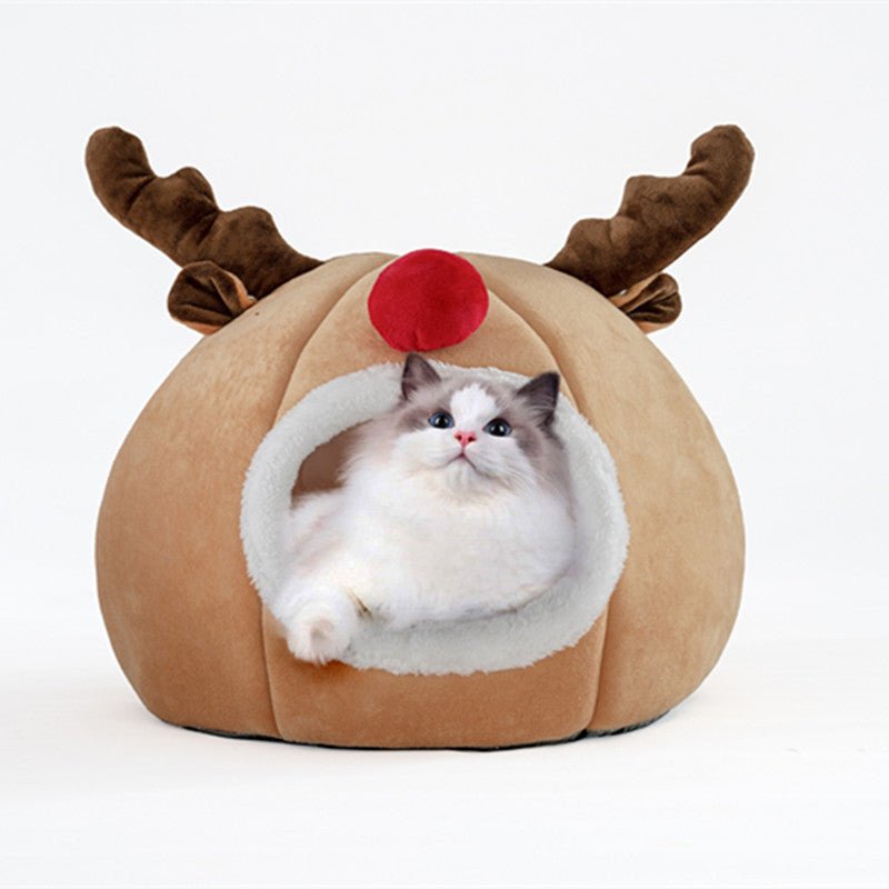 Pet tent Christmas reindeer kennel - Firstpetcentral