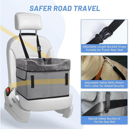 Portable Dog Car Seat & Pet Mat – Small Dog Booster & Dirt - Proof Car Bed - Firstpetcentral