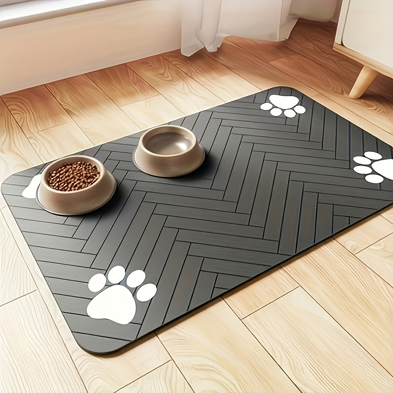 Pet Feeding Mat  Absorbent Pet Pad Suitable for Food and Water Bowls with Waterproof Rubber Base QuickDry Moisture Distribution Mat for Dogs and Cats Dog Owners Cat Owners