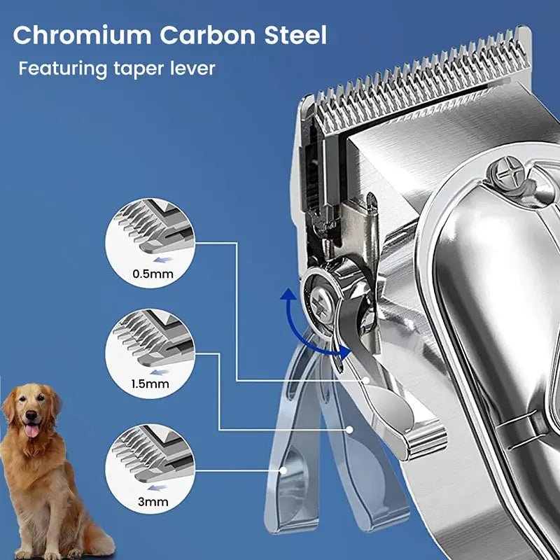 Professional Dog Hair Clipper All Metal Rechargeable Pet Trimmer Cat Shaver Cutting Machine Puppy Grooming Haircut Low Noice - Firstpetcentral