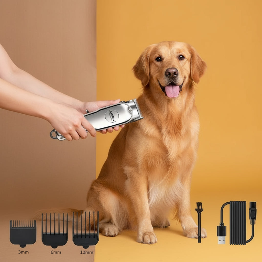Professional Dog Hair Clipper All Metal Rechargeable Pet Trimmer Cat Shaver Cutting Machine Puppy Grooming Haircut Low Noice - Firstpetcentral