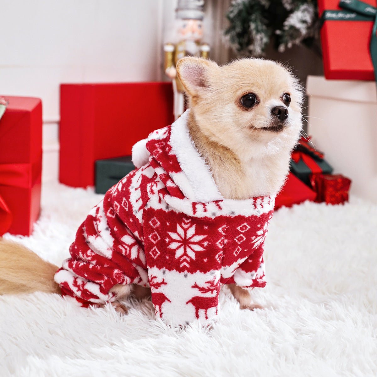 Puppy Clothes Super Soft Coral Fleece Pet Clothes Christmas Outfit - Firstpetcentral
