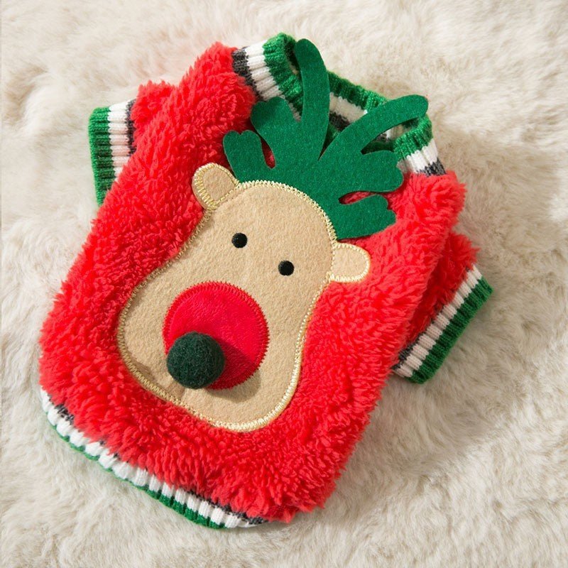 Puppy Dog Autumn And Winter Christmas Elk Pet Sweater - Firstpetcentral