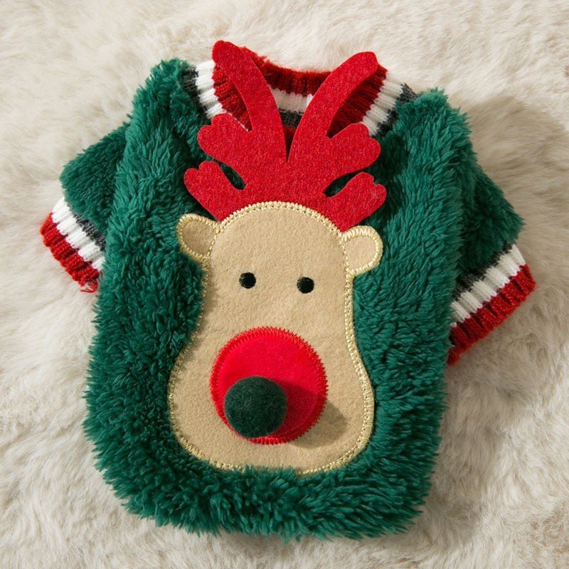 Puppy Dog Autumn And Winter Christmas Elk Pet Sweater - Firstpetcentral