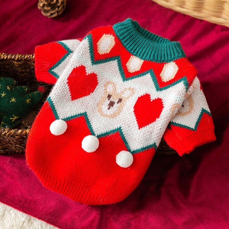 Puppy Dog Autumn And Winter Christmas Elk Pet Sweater - Firstpetcentral