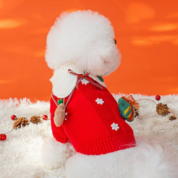Puppy Dog Autumn And Winter Christmas Elk Pet Sweater - Firstpetcentral