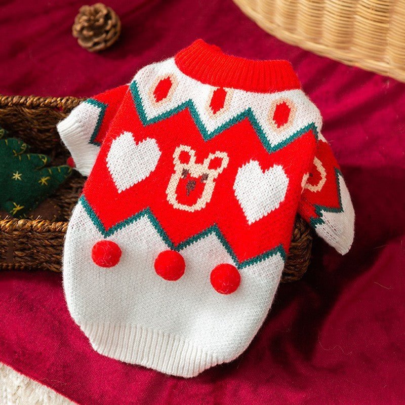 Puppy Dog Autumn And Winter Christmas Elk Pet Sweater - Firstpetcentral