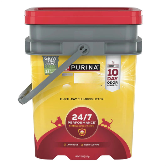 Purina 24/7 Clumping Cat Litter, Low Dust, Deodorizing, 35 lb. Pail - Firstpetcentral
