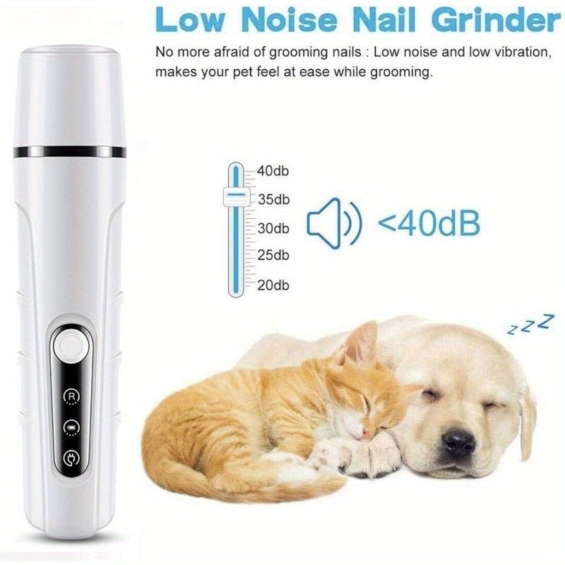 Quiet Rechargeable Dog Cat Nail Grinder - Firstpetcentral