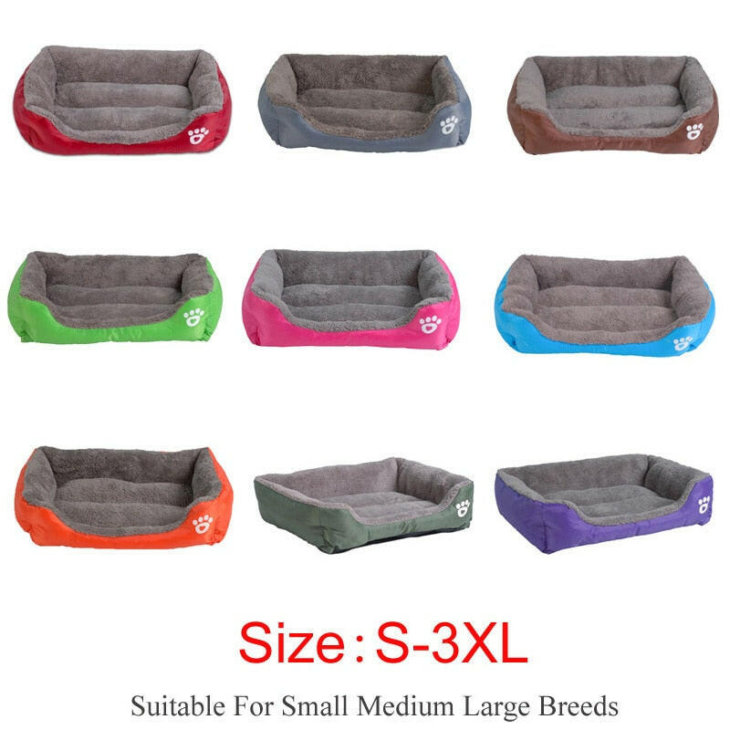 S - 3XL 9 Colors Paw Pet Sofa Dog Beds Waterproof Bottom Soft Fleece Warm Cat Bed House Petshop cama perro - Firstpetcentral