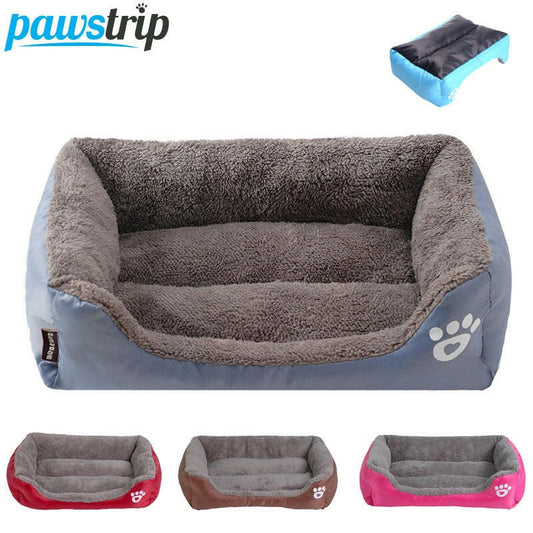 S - 3XL 9 Colors Paw Pet Sofa Dog Beds Waterproof Bottom Soft Fleece Warm Cat Bed House Petshop cama perro - Firstpetcentral