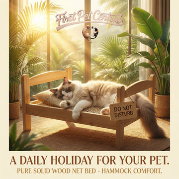 Solid Wood Pet Bed - Washable Cat & Dog Bed for Year - Round Comfort - Firstpetcentral