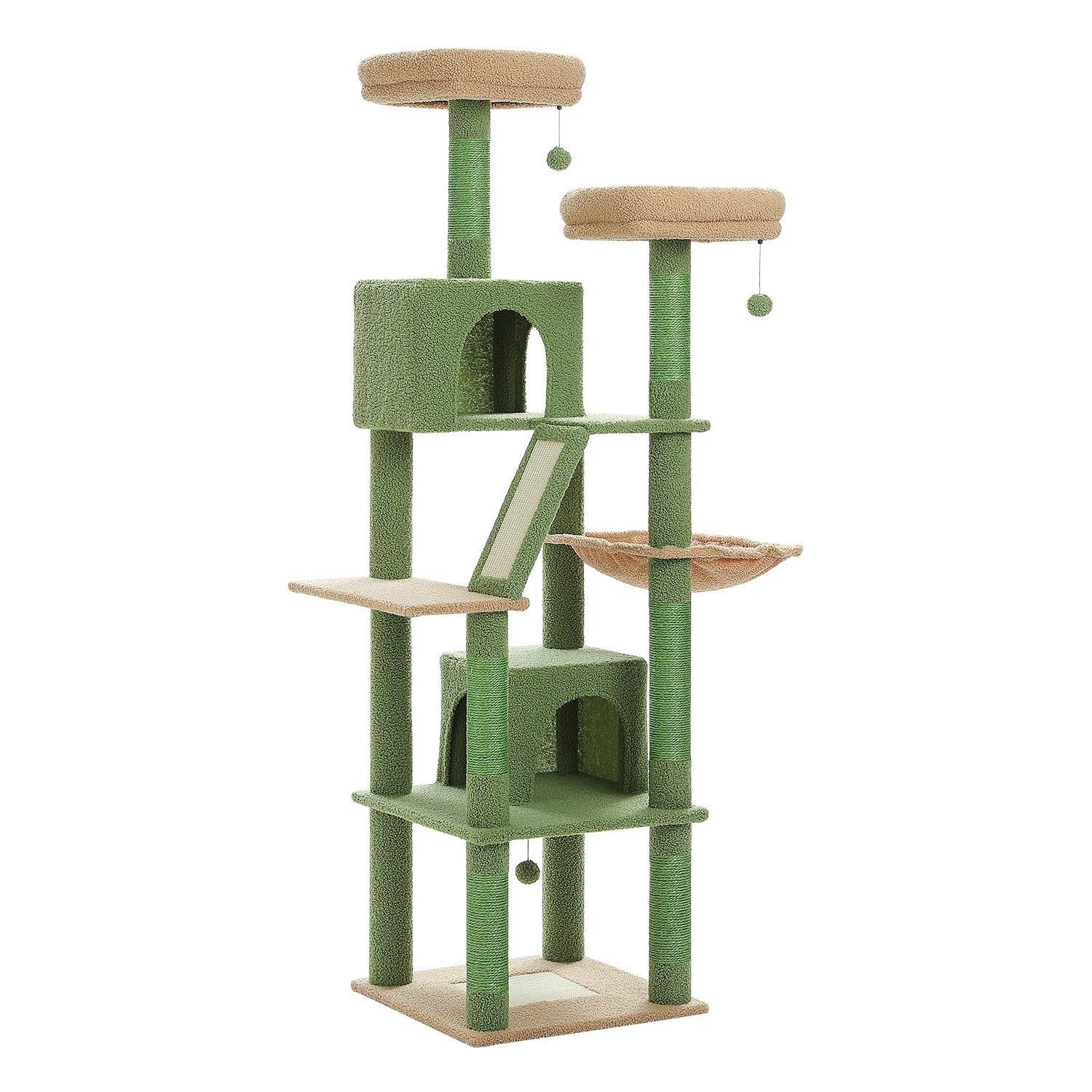 Tall Plush MultiLevel Cat Tree Condo with Scratchers - Firstpetcentral