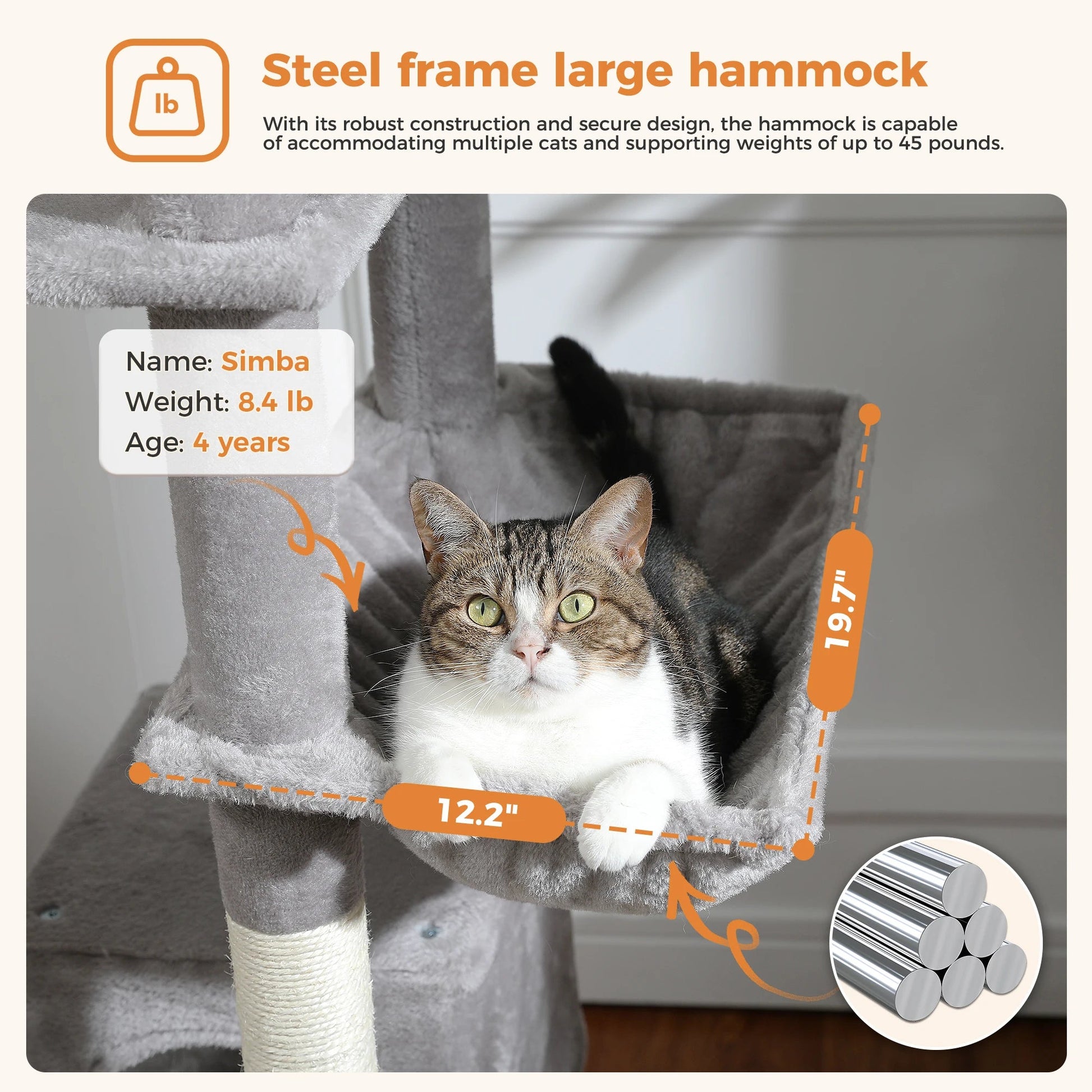 Tall Plush MultiLevel Cat Tree Condo with Scratchers - Firstpetcentral