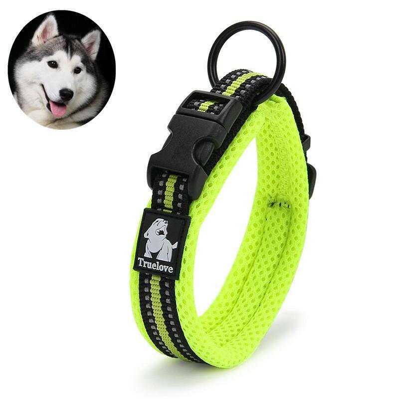 Truelove Adjustable Nylon Dog Collars Mesh Padded Reflective Collar Pet - Firstpetcentral