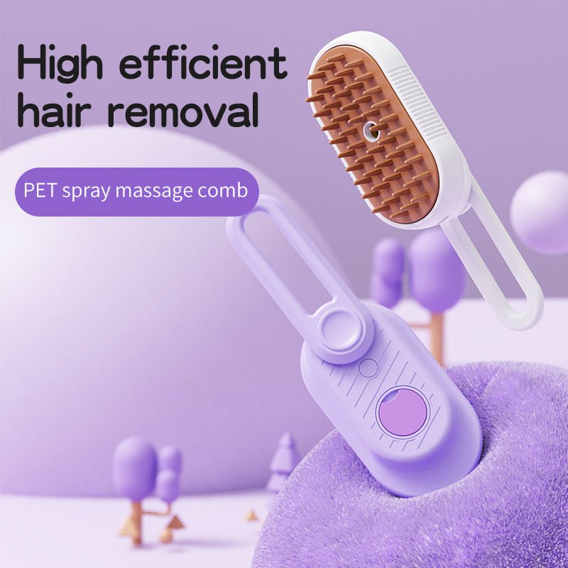 USB Rechargeable Cat Comb Pet Care Cleaning Massage Remover Electric Spray Steam Massage Comb Brush Pet Grooming Brush with Water Tank - Firstpetcentral
