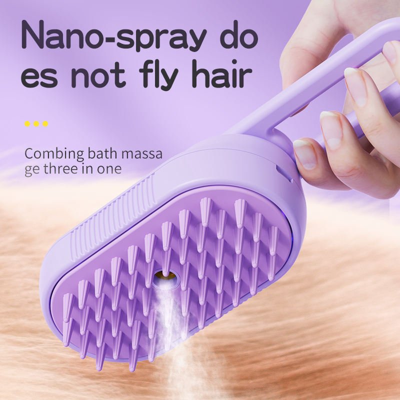 USB Rechargeable Cat Comb Pet Care Cleaning Massage Remover Electric Spray Steam Massage Comb Brush Pet Grooming Brush with Water Tank - Firstpetcentral