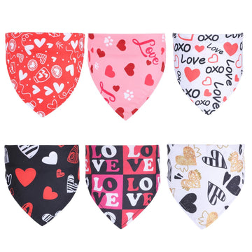 Valentine's Day Pet Bandana Bib - Drool & Saliva Towel for Dogs & Cats - Firstpetcentral