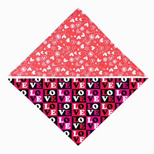 Valentine's Day Pet Bandana Bib - Drool & Saliva Towel for Dogs & Cats - Firstpetcentral