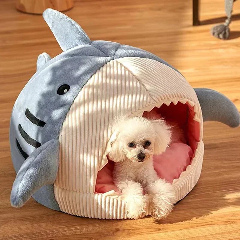 Warm Cat Beds Cartoon Shark Pet Cave Beds Sweet Kittens Basket Cushion Cat Pillow Mat Tent Puppy Nest Cave Pet Goods - Firstpetcentral