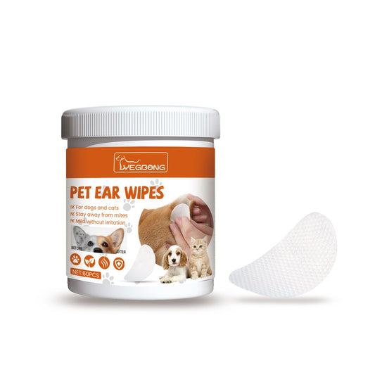 Yegbong Pet Ear Wipes, Pet Ear Cleaning Deodorizing Removing Mite And Earwax Cleaning Wipes - Firstpetcentral
